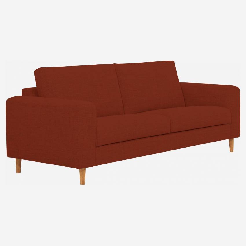 3-Sitzer-Sofa aus Stoff, rostrot -  mittlerer Komfort