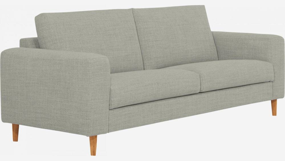 3-Sitzer-Sofa aus Stoff, hellgrau - mittelfester Komfort