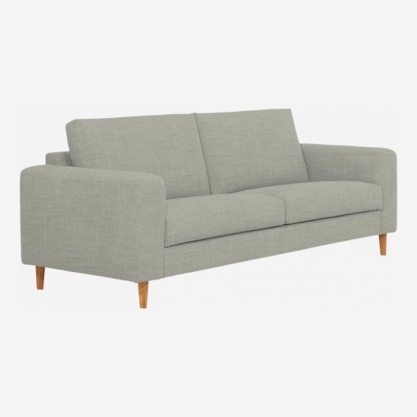 3-Sitzer-Sofa aus Stoff, hellgrau - mittelfester Komfort