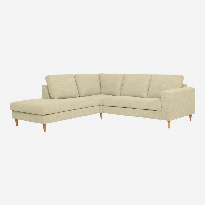 2-Sitzer-Sofa mit Open-End links aus Stoff, cremeweiß - mittelfester Komfort