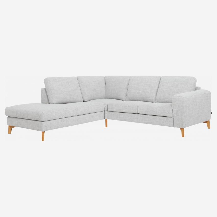 2-Sitzer-Sofa mit Open-End links aus Stoff, hellgrau - mittelfester Komfort