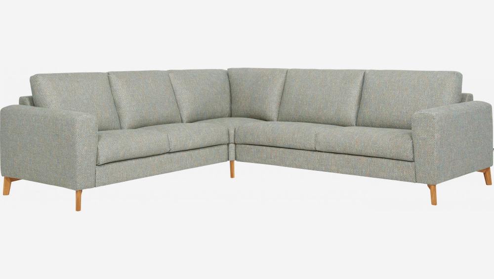 6-Sitzer-Ecksofa aus Stoff, graublau - fester Komfort
