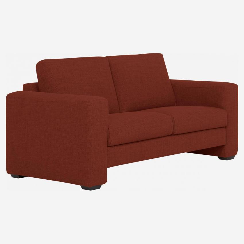 Sofá 2 plazas de tela rojo óxido - confort medio