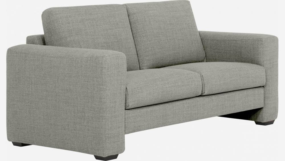 Sofá 2 plazas de tela gris claro - confort medio