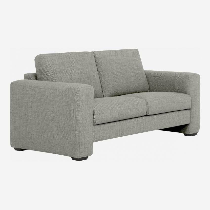 Canapé 2 places en tissu gris clair - confort médium