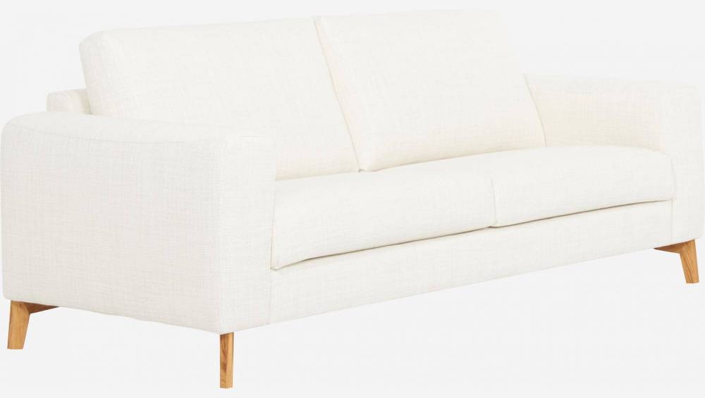 3-Sitzer-Sofa aus Stoff, cremeweiß - fester Komfort