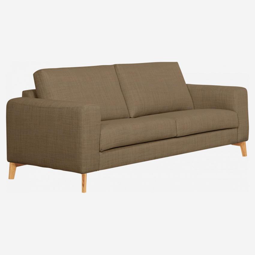 3-Sitzer-Sofa aus Stoff, graubraun - fester Komfort