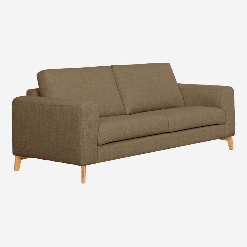3-Sitzer-Sofa aus Stoff, graubraun - fester Komfort