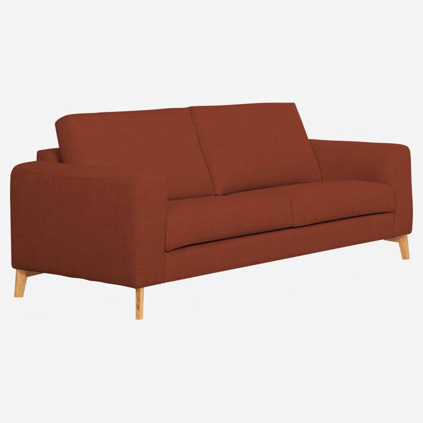 3-Sitzer-Sofa aus Stoff, rostrot -  fester Komfort