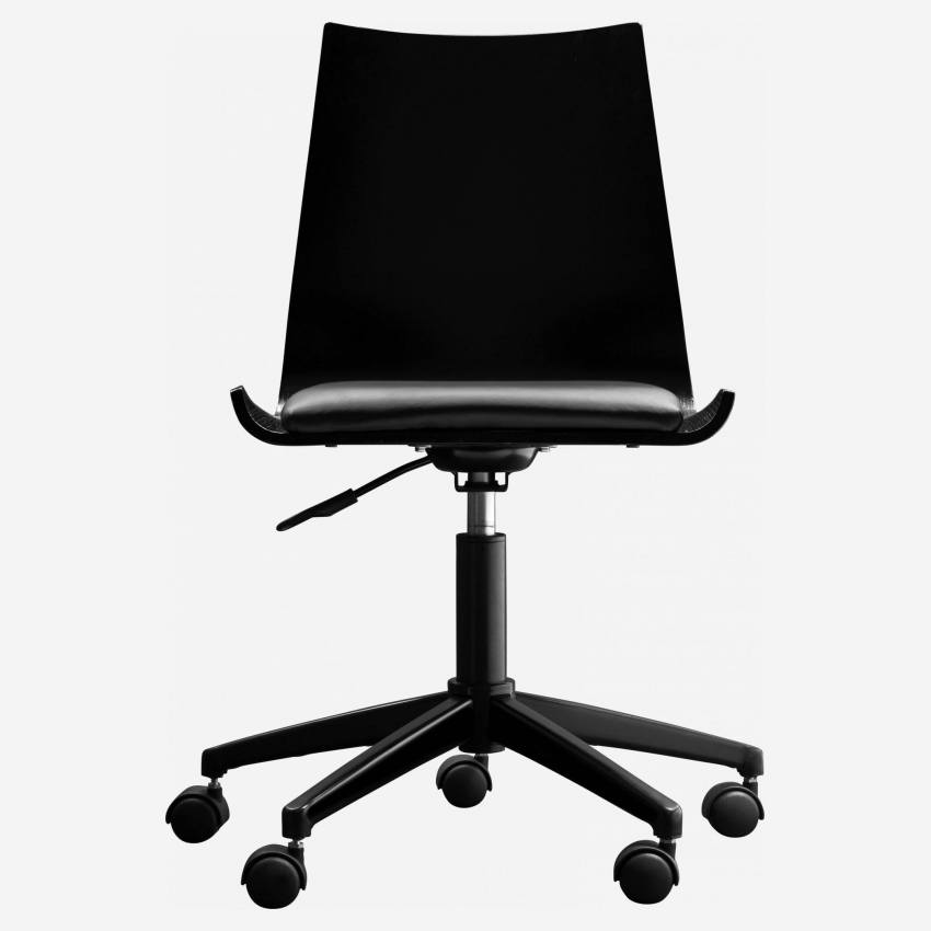 Cadeira de escritório preta c/ rodas - Carvalho