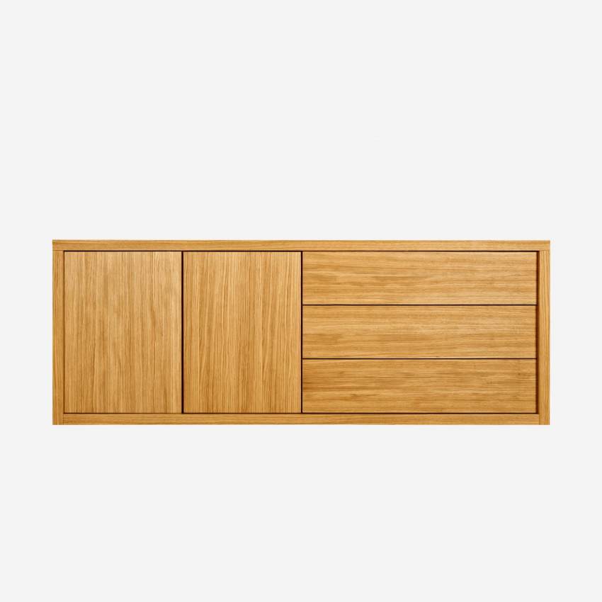 Sideboard mit 2 Türen und 3 Schubladen aus Eiche