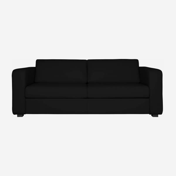 3-Sitzer-Sofa aus Leder - Schwarz