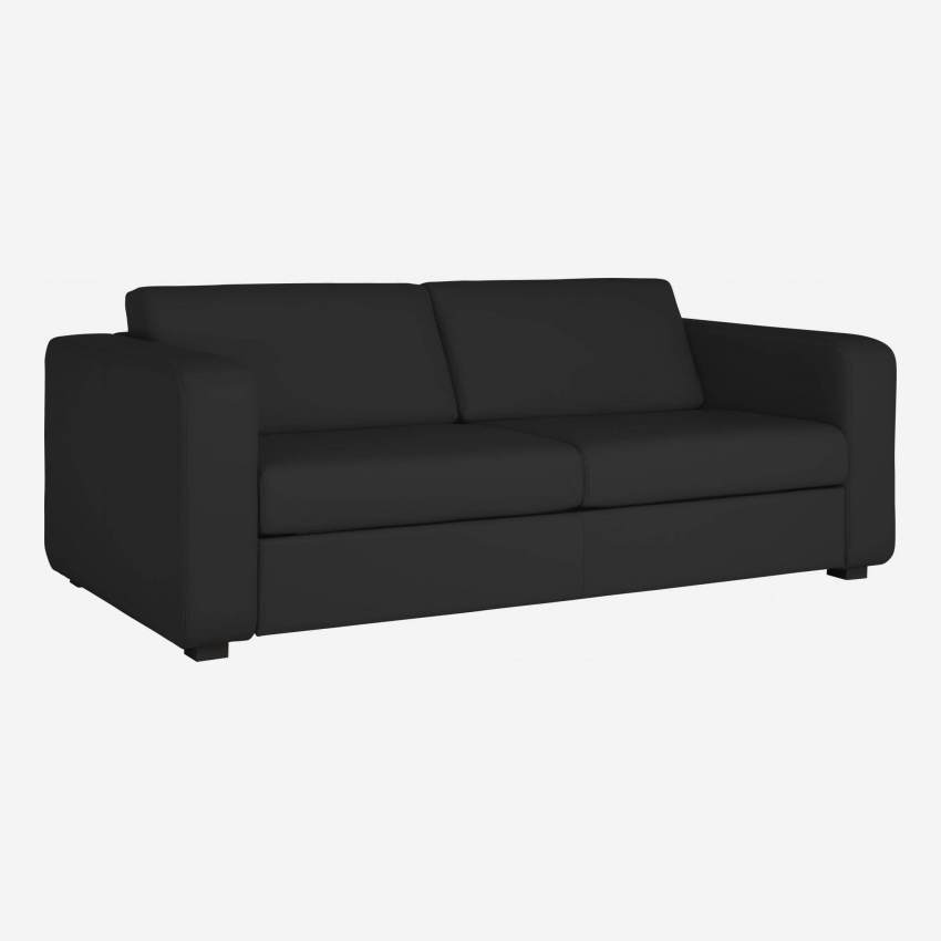 3-Sitzer-Sofa aus Leder - Schwarz