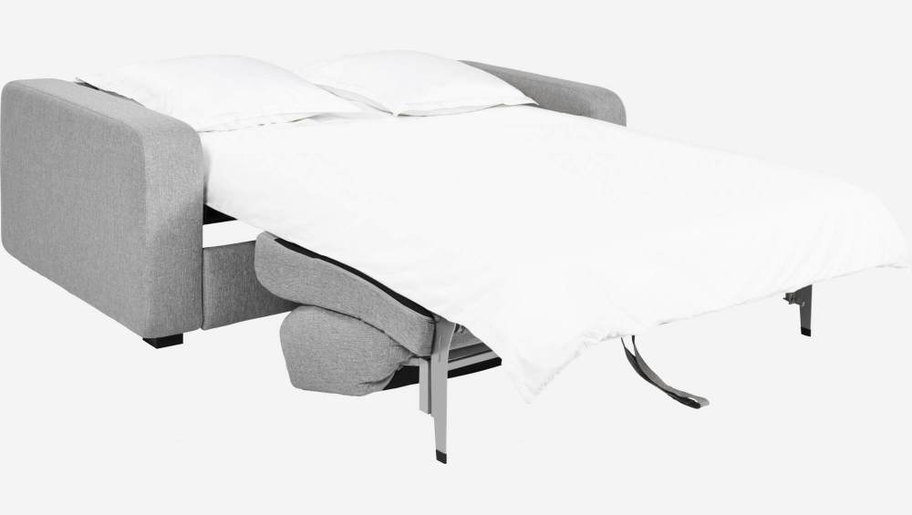 Sofá-cama de 3 lugares em tecido - Cinza claro
