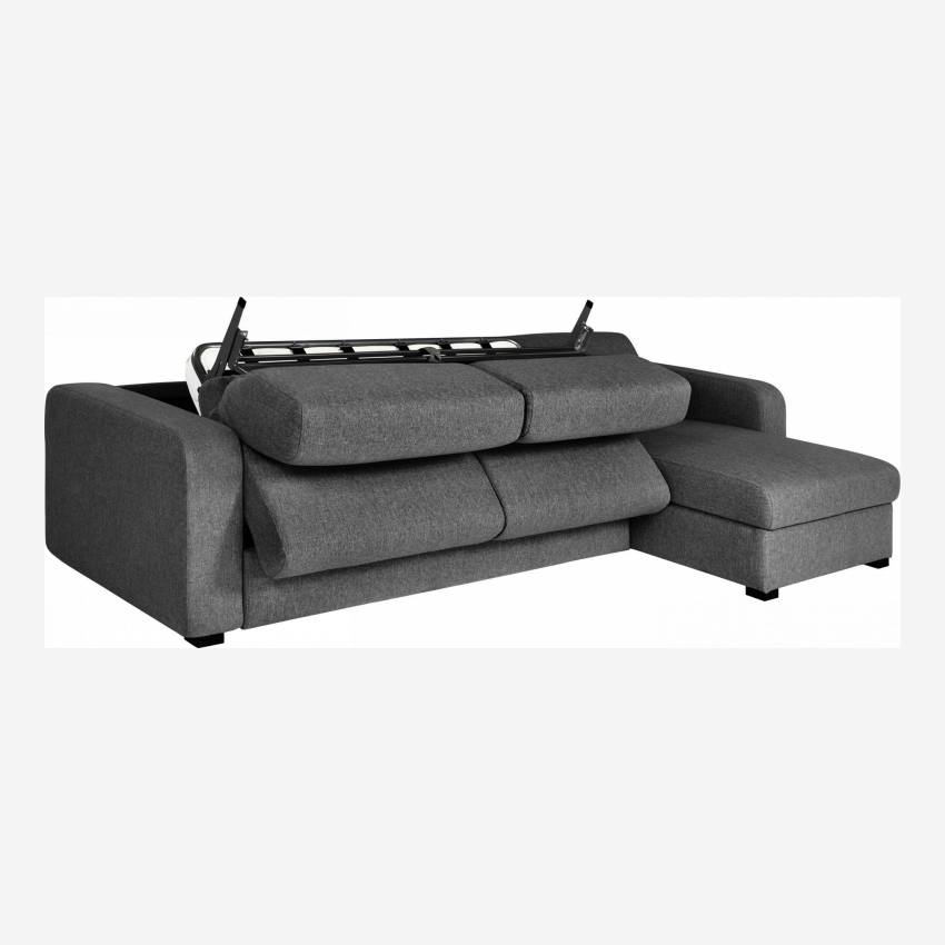 Canapé d'angle 3 places convertible en tissu - Gris