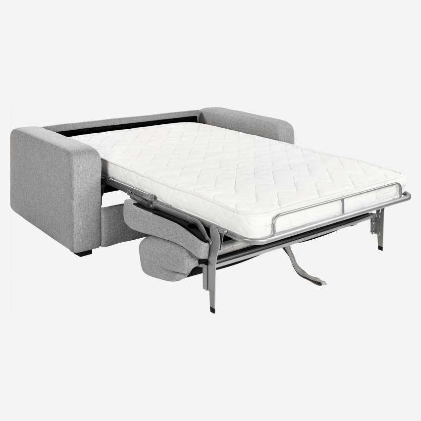 Sofá-cama de 2 lugares em tecido - Cinza claro