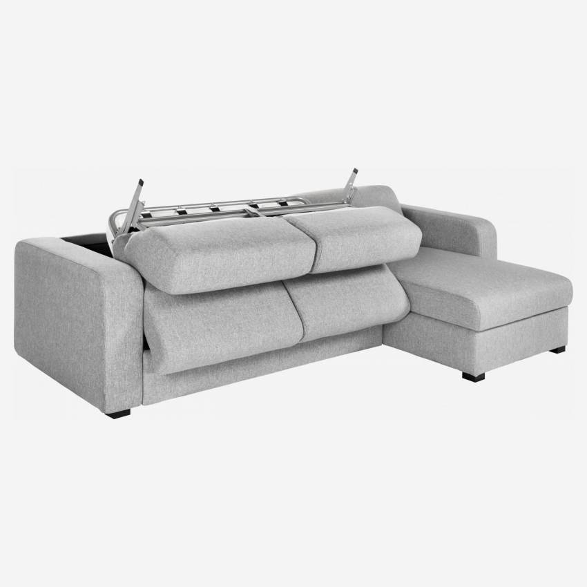 Sofá cama esquinero reversible 2 plazas de tela con almacenaje - Gris claro