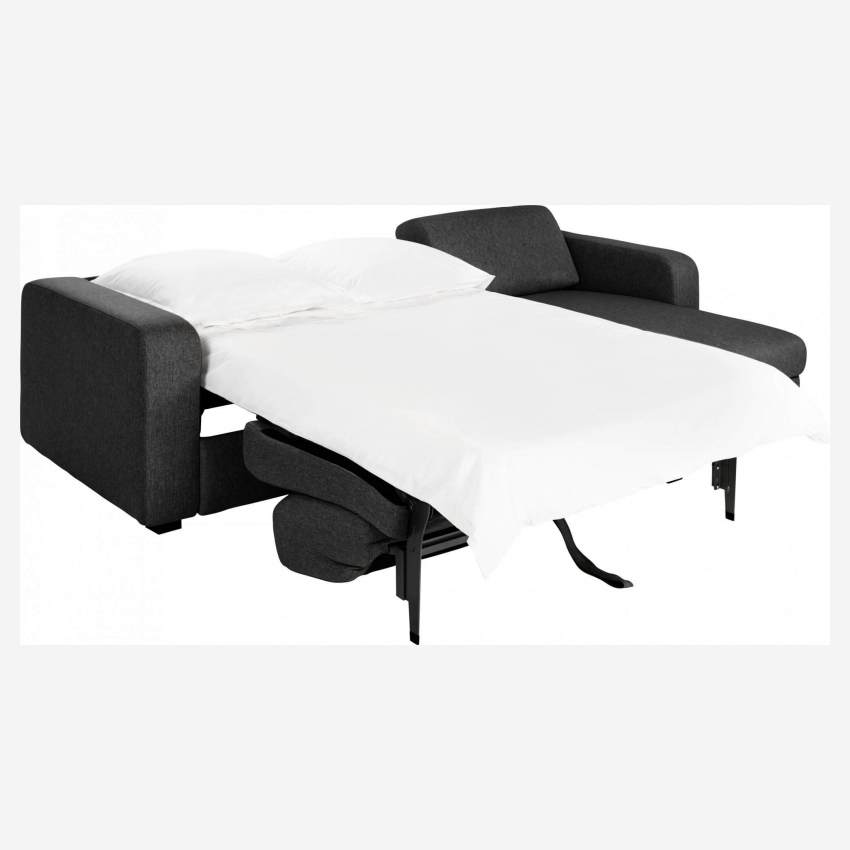 Canapé d'angle 2 places convertible en tissu - Gris