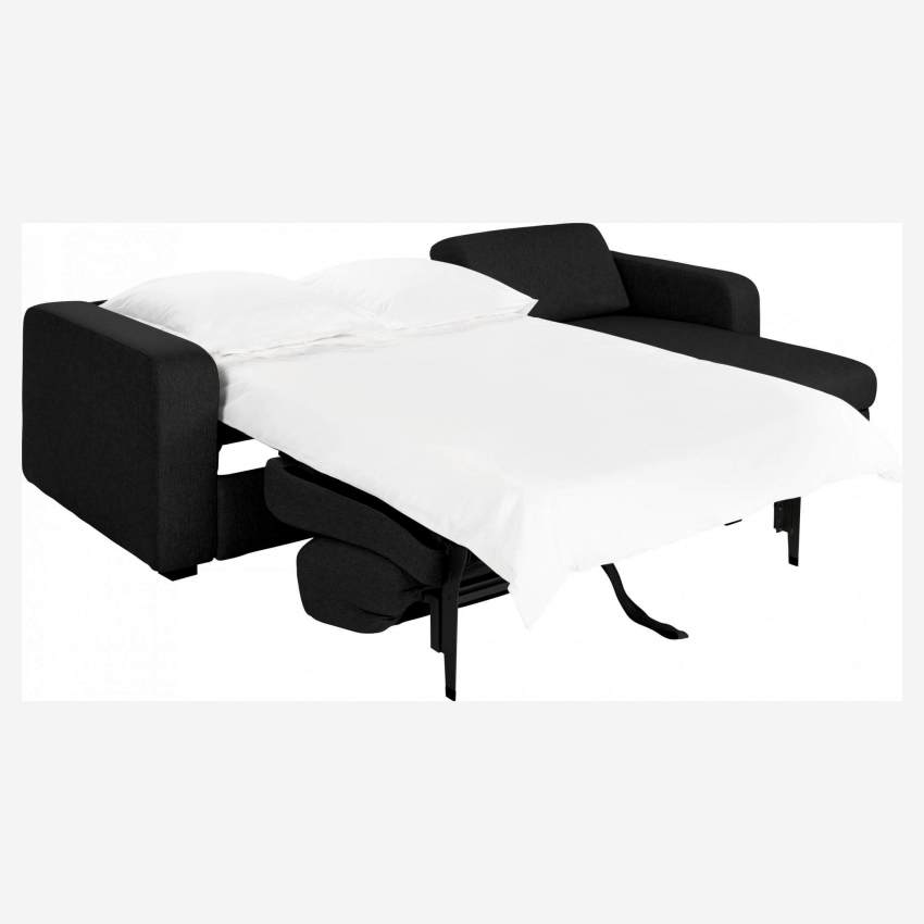 Canapé d'angle 2 places convertible en tissu - Gris foncé