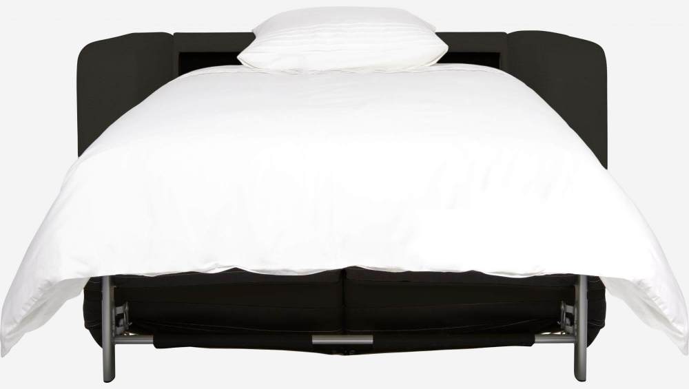 Sofá-cama compacto em pele - Castanho