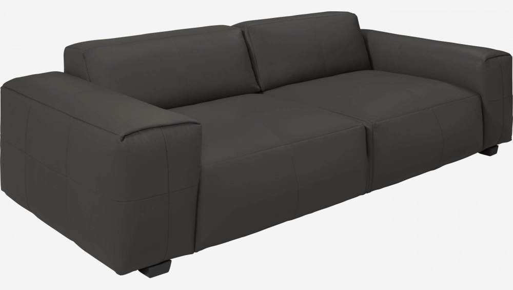 2-Sitzer Sofa aus Savoy-Leder - Kaffeebraun