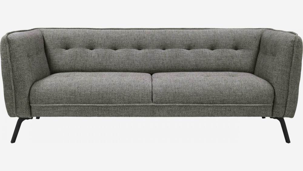 3-Sitzer-Sofa aus Bellagio-Stoff - Nachtgrau - Dunkle Füße