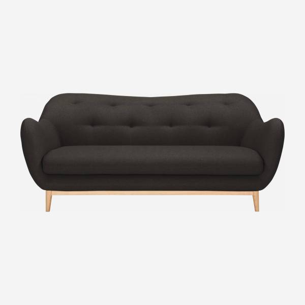 Sofá de tecido cinza escuro 3 lugares - Design by Adrien Carvès