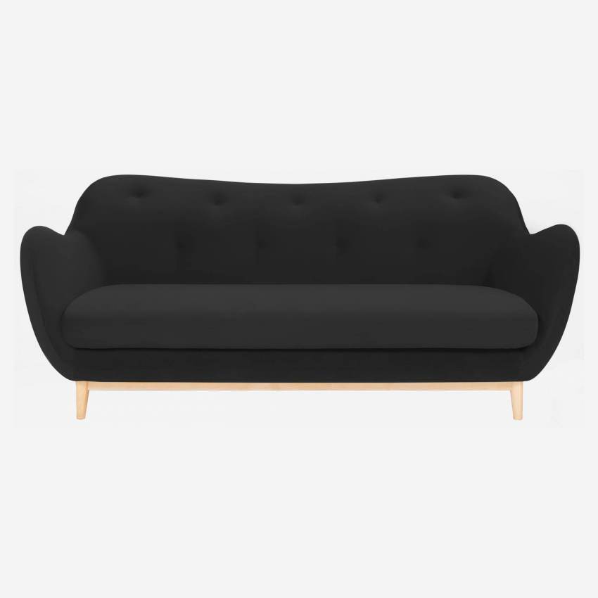 3-Sitzer-Sofa aus grauem Samt - Design by Adrien Carvès