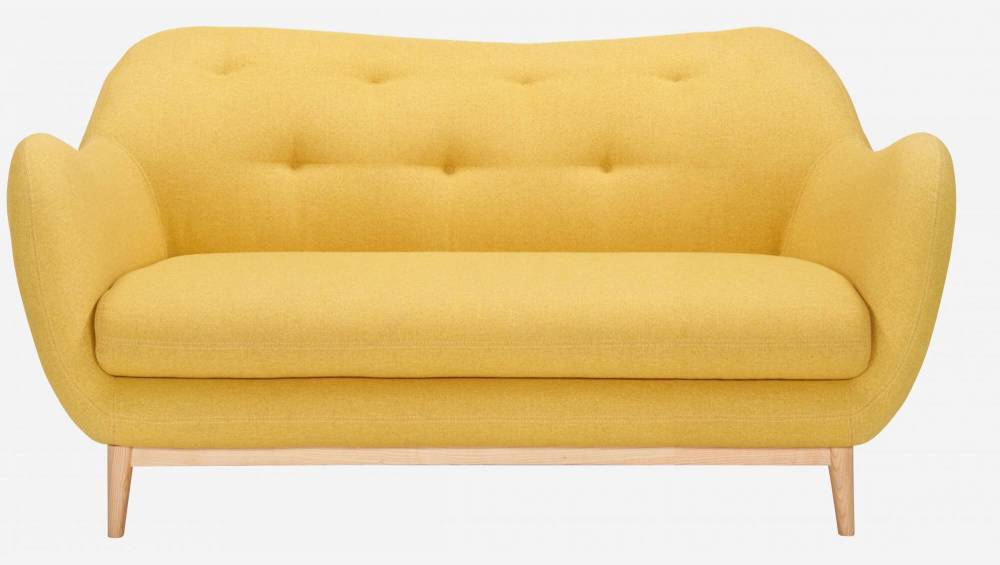 2-Sitzer-Sofa aus gelbem Stoff - Design by Adrien Carvès