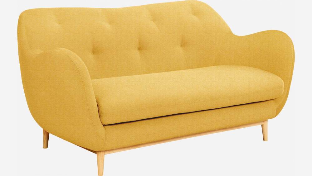 Canapé 2 places en tissu jaune - Design by Adrien Carvès