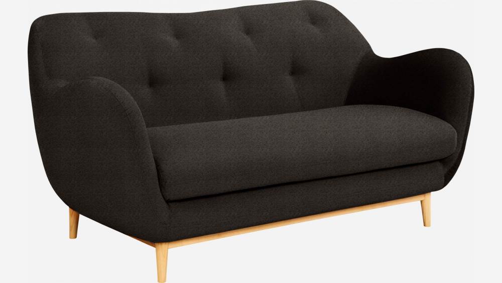 Sofá de tecido cinza escuro 2 lugares - Design by Adrien Carvès