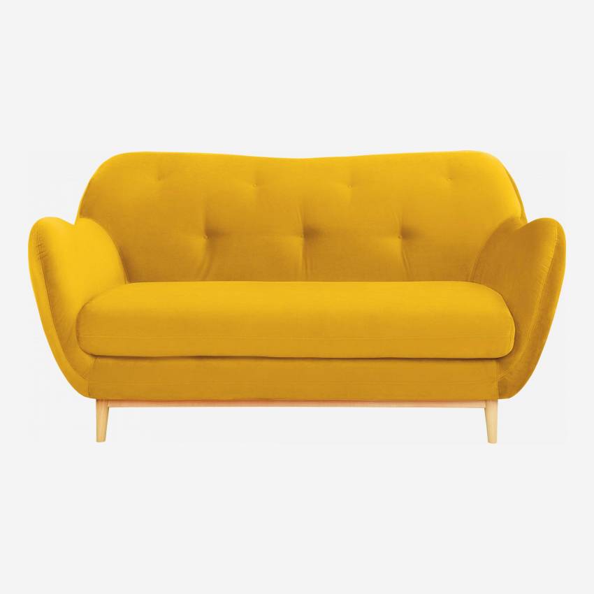 2-Sitzer-Sofa aus senfgelbem Samt - Design by Adrien Carvès