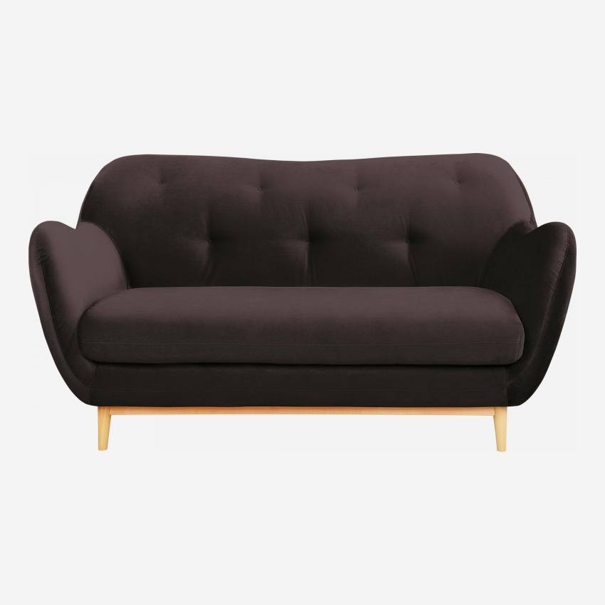 Sofá em veludo cinza de 2 lugares - Design by Adrien Carvès