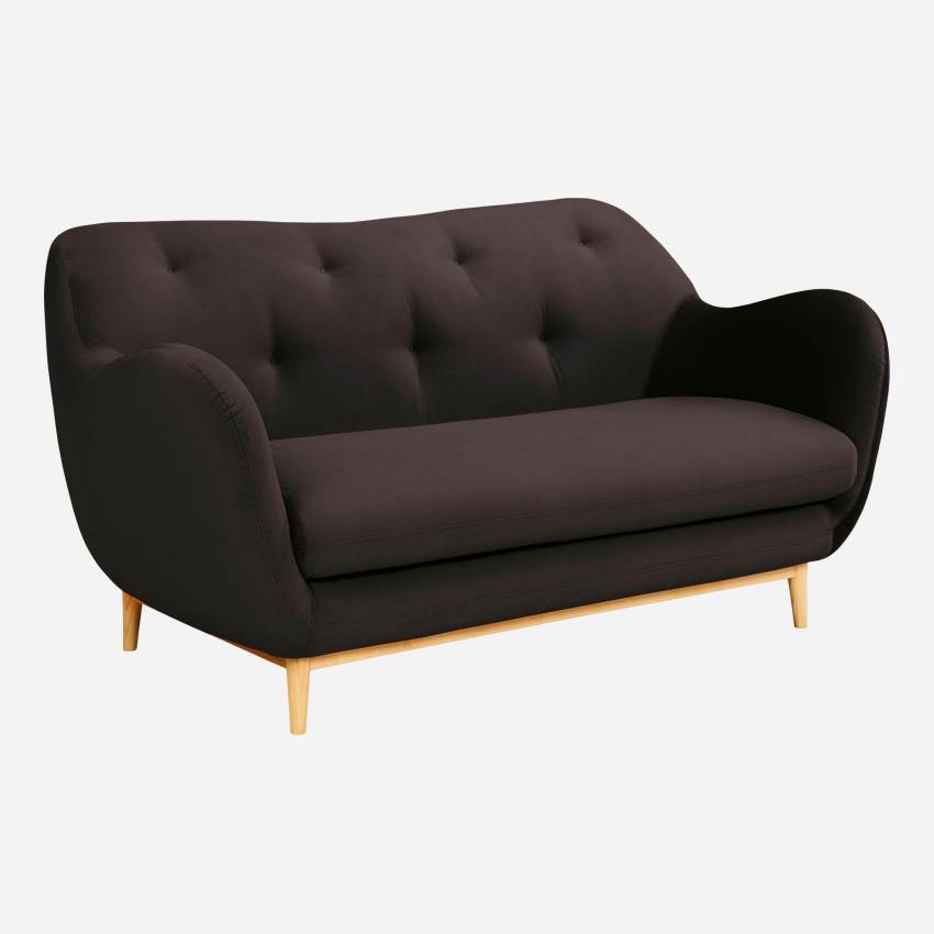 Sofá em veludo cinza de 2 lugares - Design by Adrien Carvès