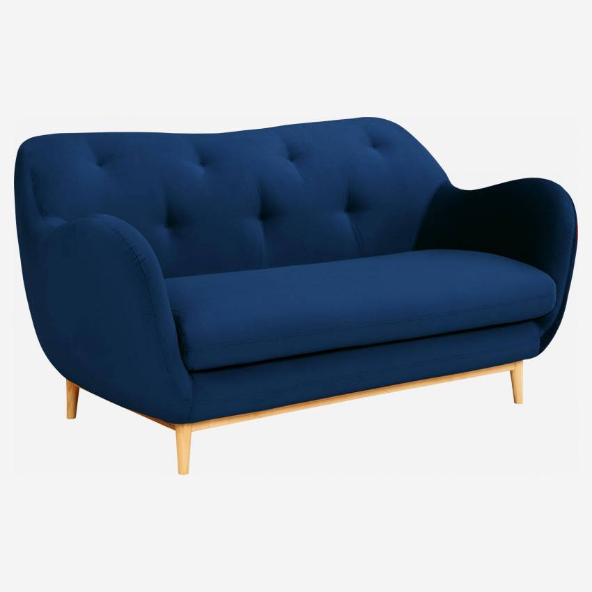 Divano 2 posti in velluto blu - Design by Adrien Carvès