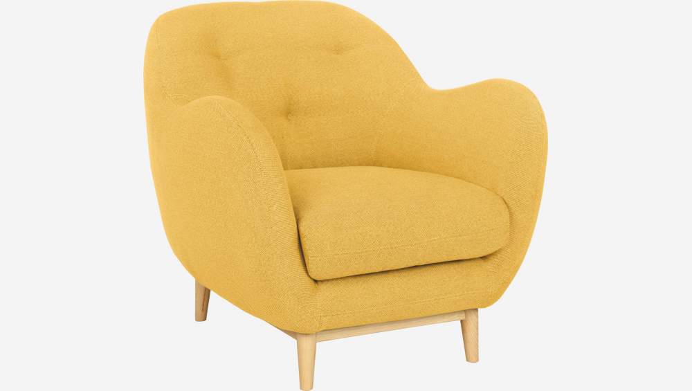 Fauteuil en tissu jaune - Design by Adrien Carvès
