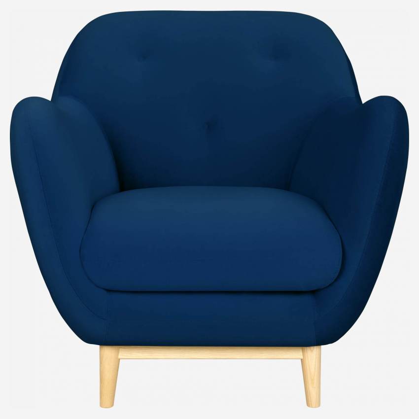 Poltrona de veludo azul - Design by Adrien Carvès