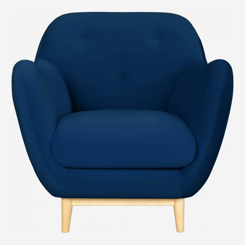 Fauteuil en velours bleu - Design by Adrien Carvès