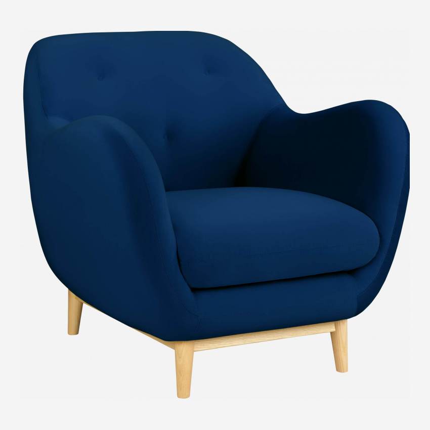 Poltrona de veludo azul - Design by Adrien Carvès