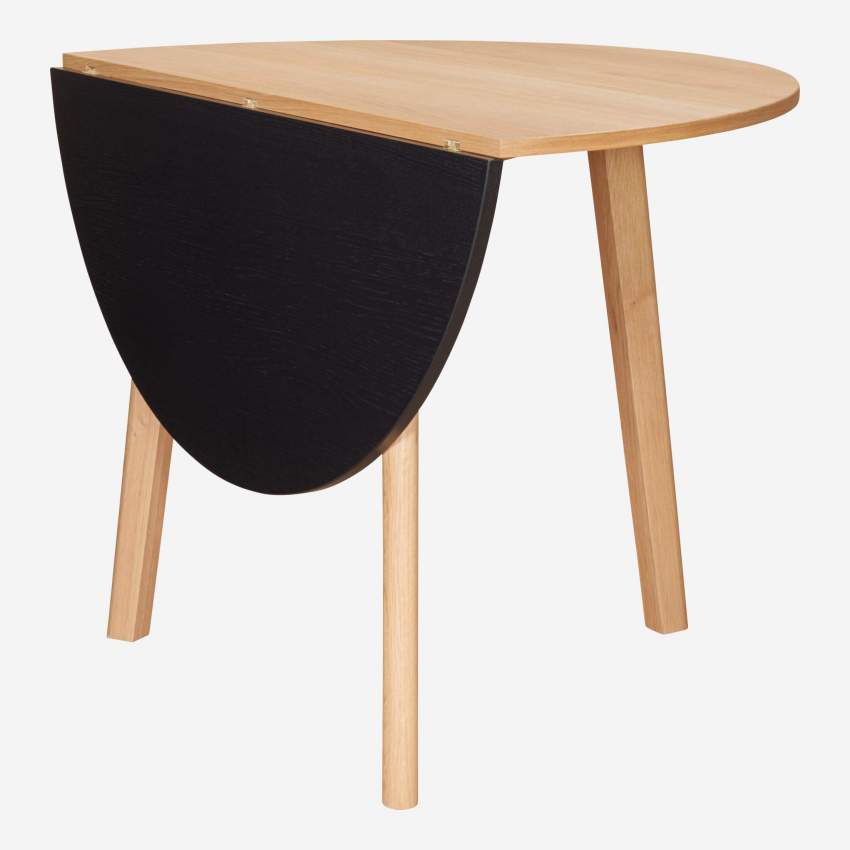Table ronde avec plateau pliant bicolore en chêne - Design by Gonçalo Campos