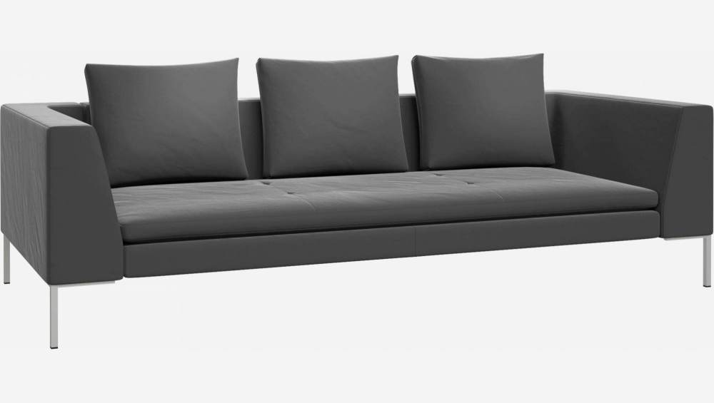 3-Sitzer-Sofa aus Samt - Schiefergrau