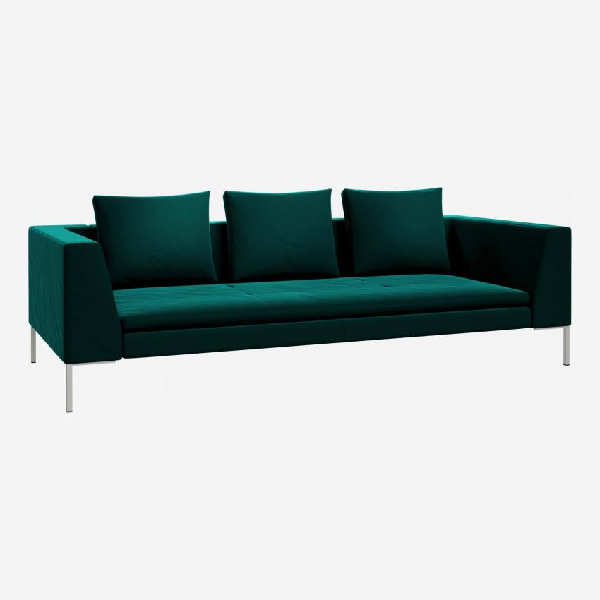 3-Sitzer-Sofa aus Samt - Smaragdgrün