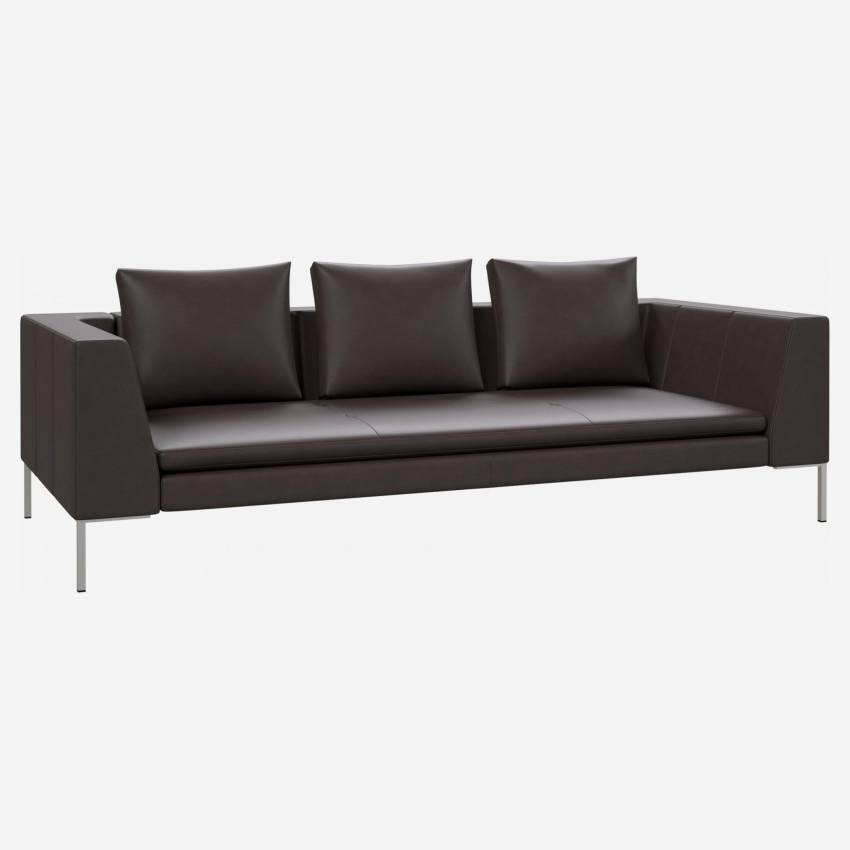 3-Sitzer-Sofa aus Savoy-Leder - Kaffeebraun