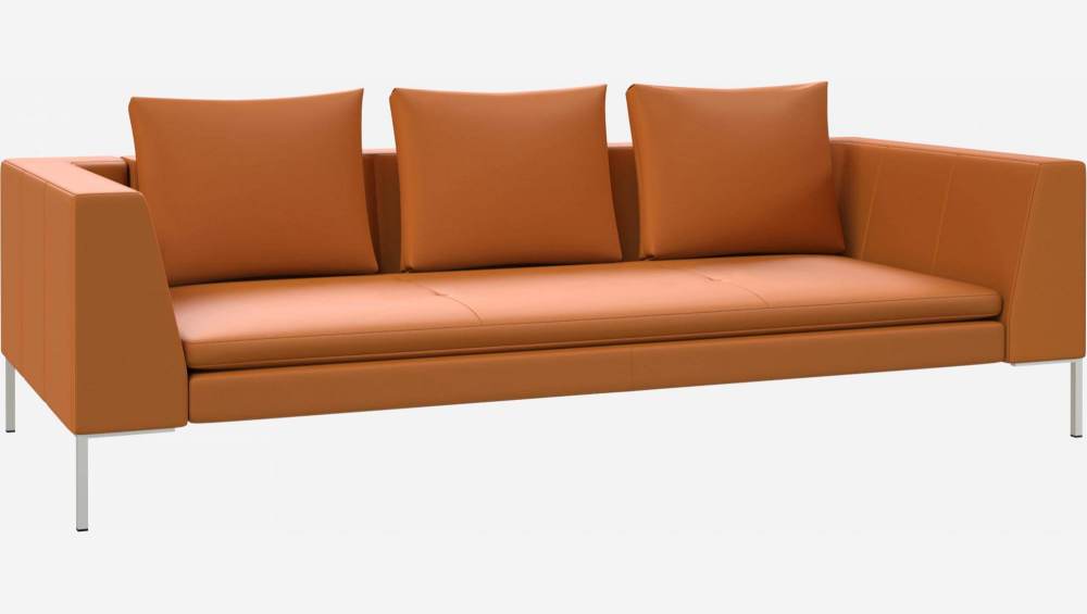 3-Sitzer-Sofa aus Savoy-Leder - Cognacbraun