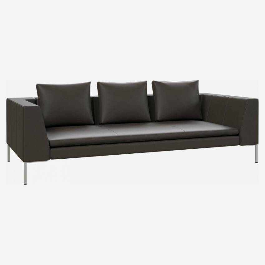 3-Sitzer-Sofa aus Savoy-Leder - Schiefergrau