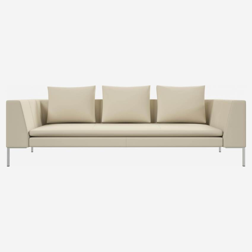 3-Sitzer-Sofa aus Savoy-Leder - Alabasterweiß
