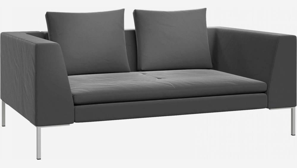 2-Sitzer-Sofa aus Samt - Schiefergrau