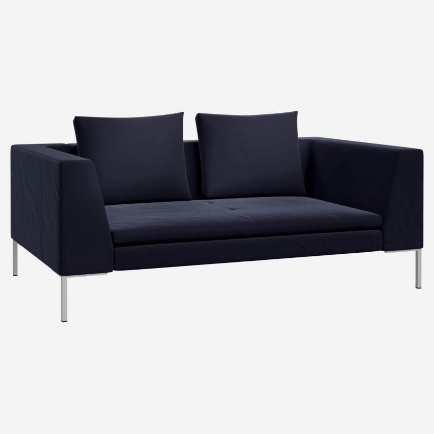 2-Sitzer-Sofa aus Samt - Tintenblau