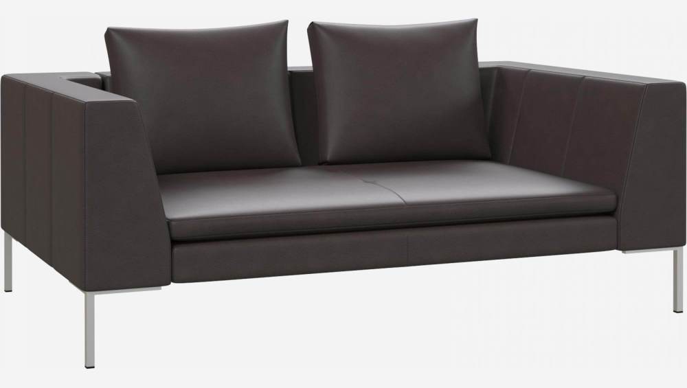 2-Sitzer-Sofa aus Savoy-Leder - Kaffeebraun