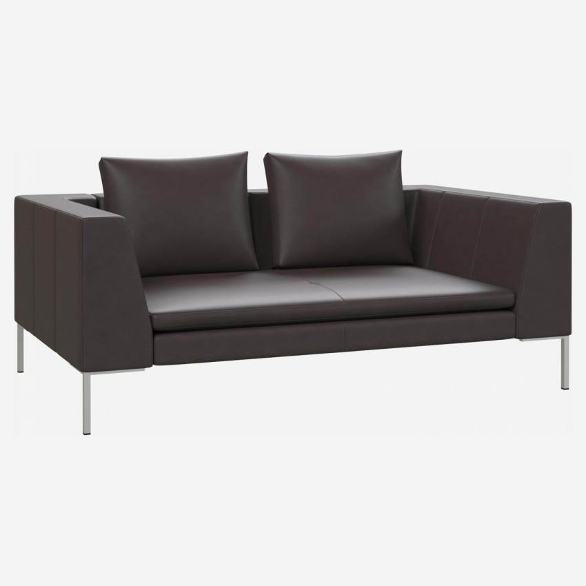 2-Sitzer-Sofa aus Savoy-Leder - Kaffeebraun